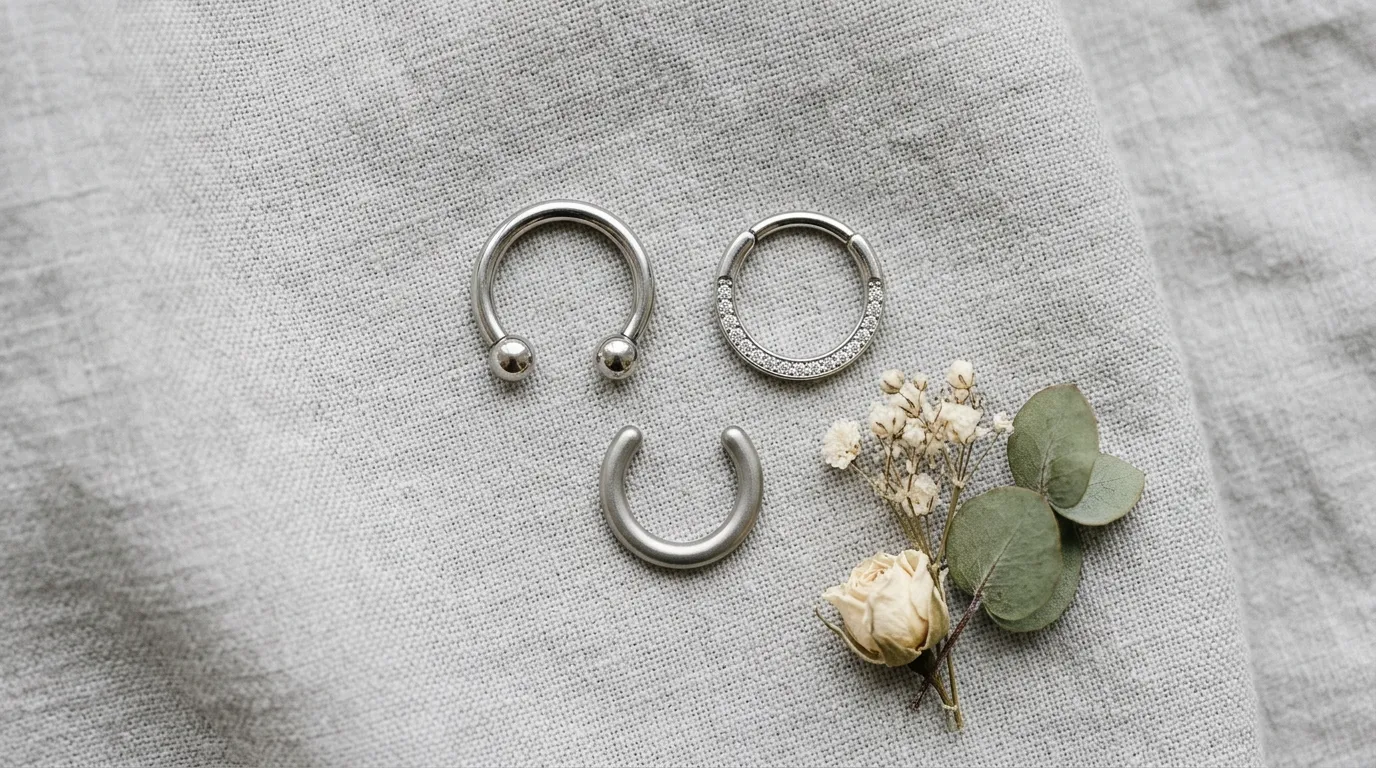 Septum piercing aftercare supplies and cleaning guide
